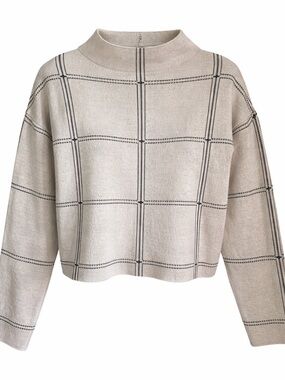 Max Studio Mock Turtleneck Cropped Sweater